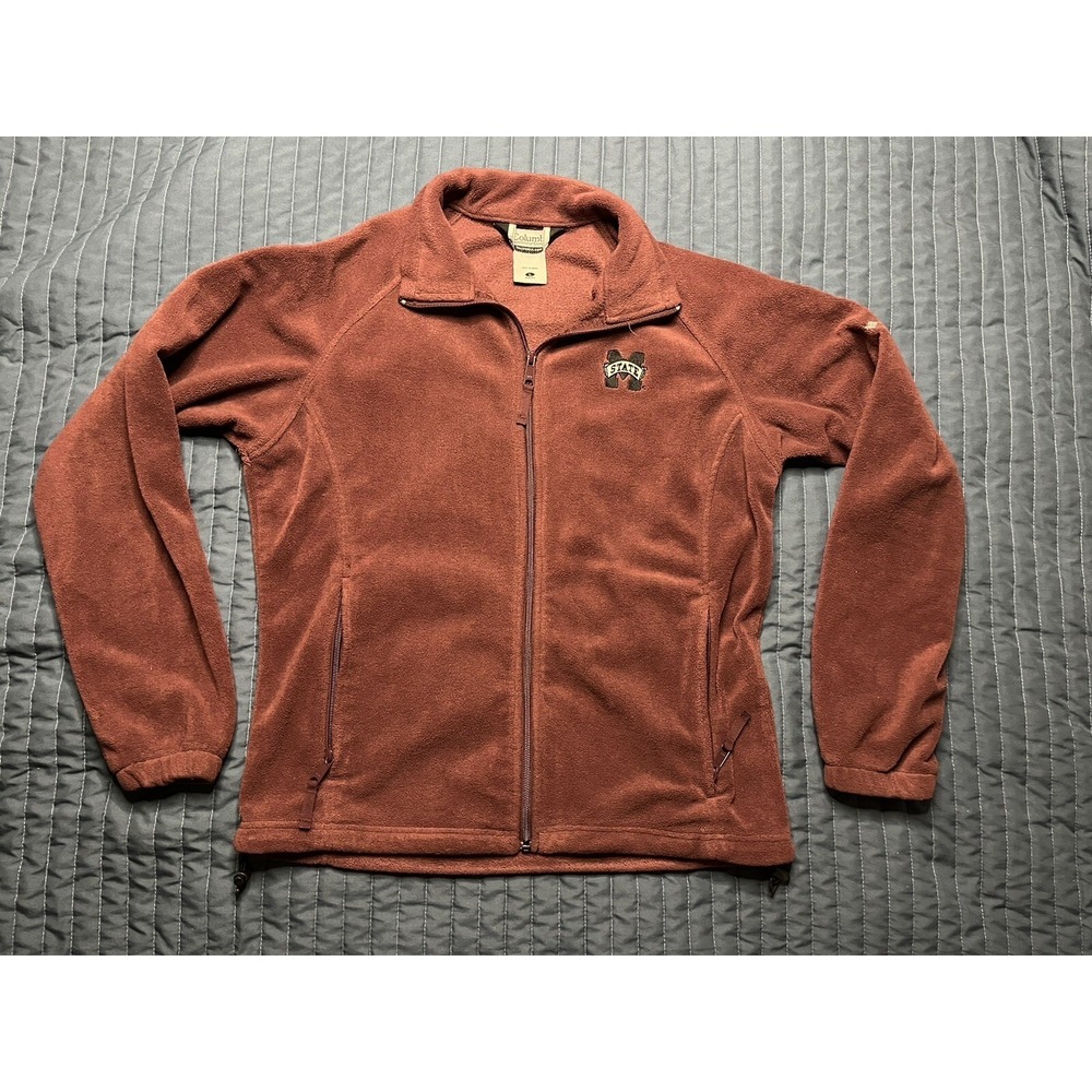 Columbia Mississippi State Bulldogs Fleece Jacket Men's Large Maroon Full Zip